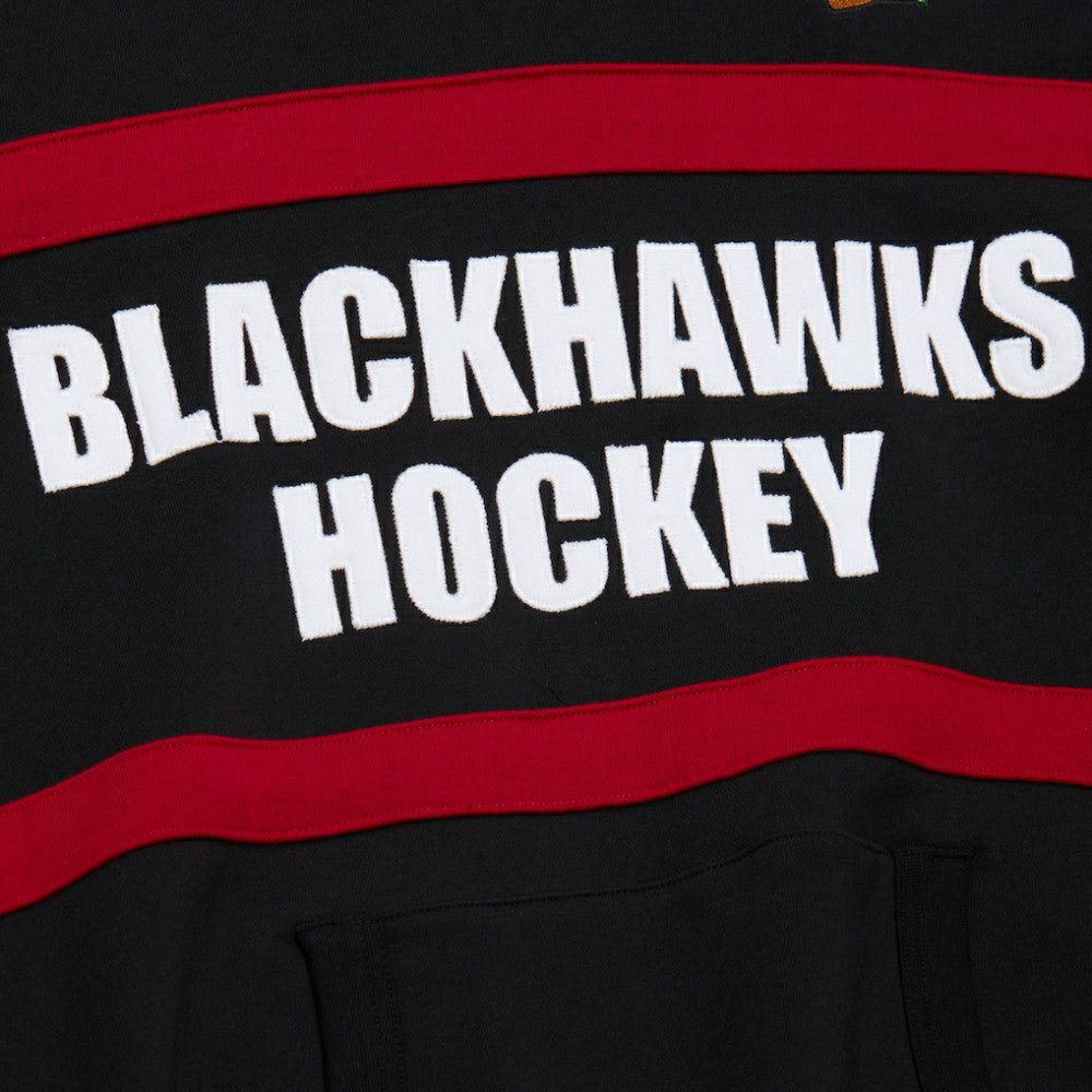 NHL Chicago Blackhawks Mitchell & Ness Head Coach Slogan Pullover Hoodie - Black