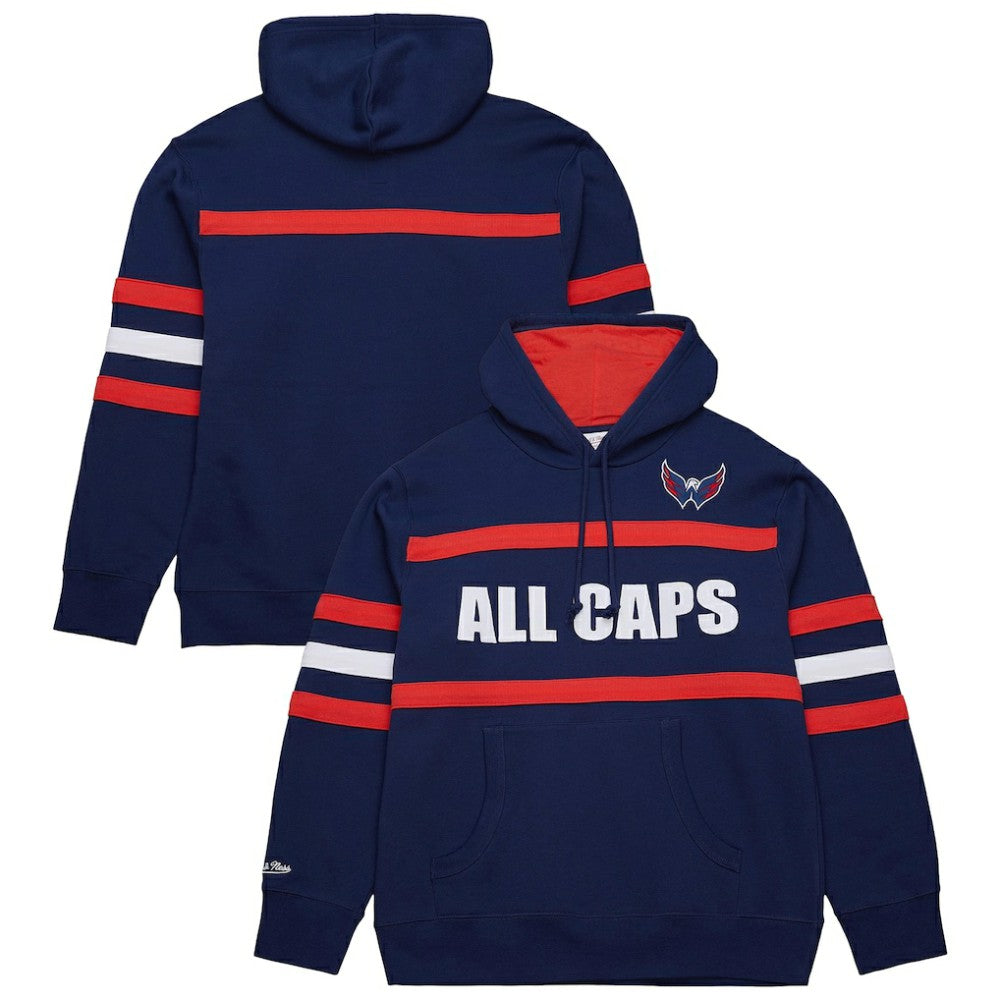 NHL Washington Capitals Mitchell & Ness Head Coach Slogan Pullover Hoodie - Navy