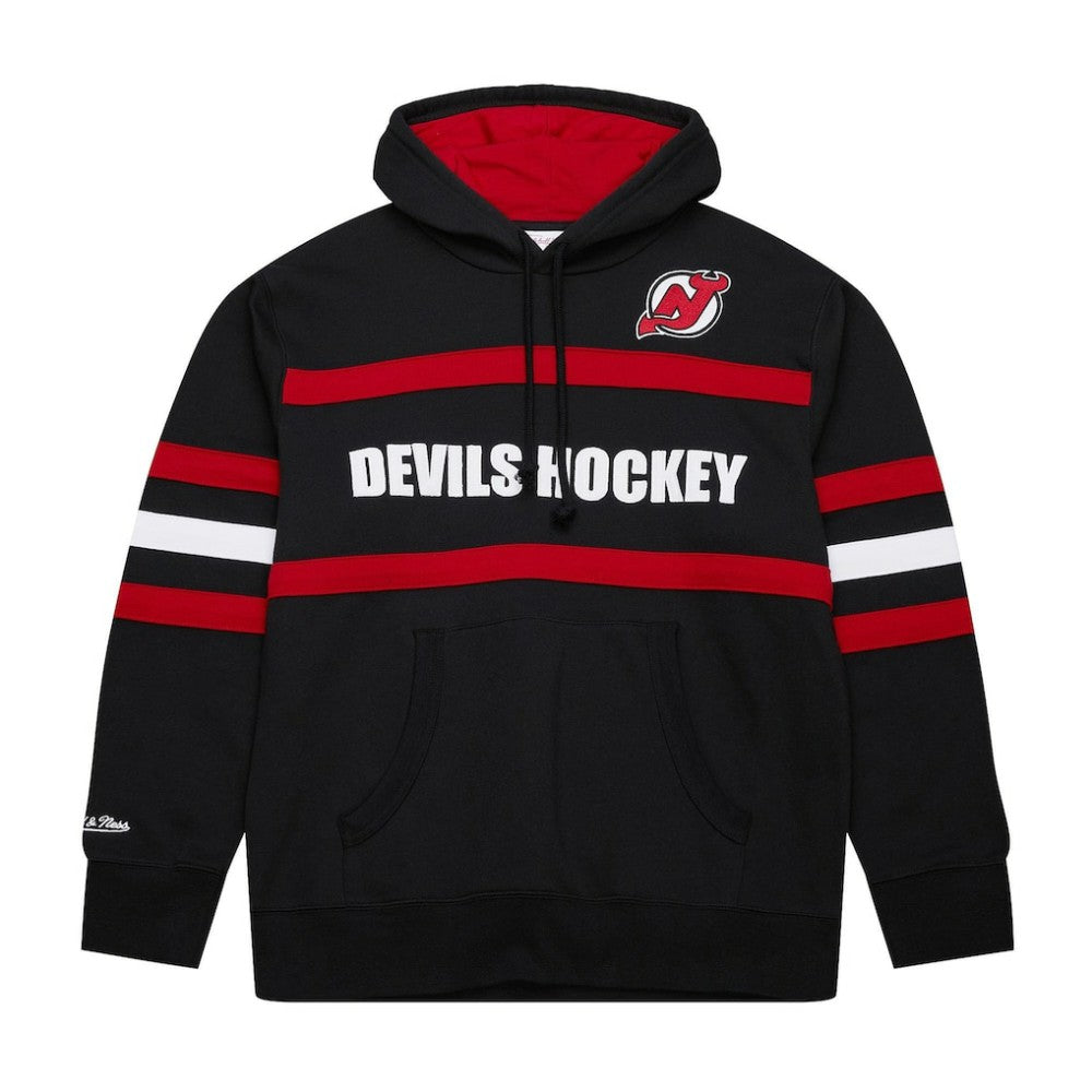 NHL New Jersey Devils Mitchell & Ness Head Coach Slogan Pullover Hoodie - Black