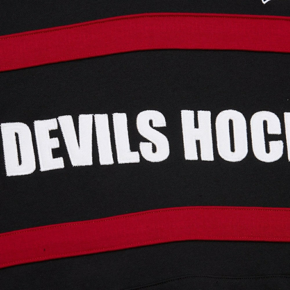 NHL New Jersey Devils Mitchell & Ness Head Coach Slogan Pullover Hoodie - Black