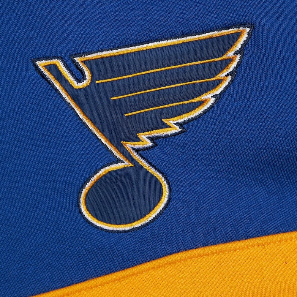 NHL St. Louis Blues Mitchell & Ness Head Coach Slogan Pullover Hoodie - Blue