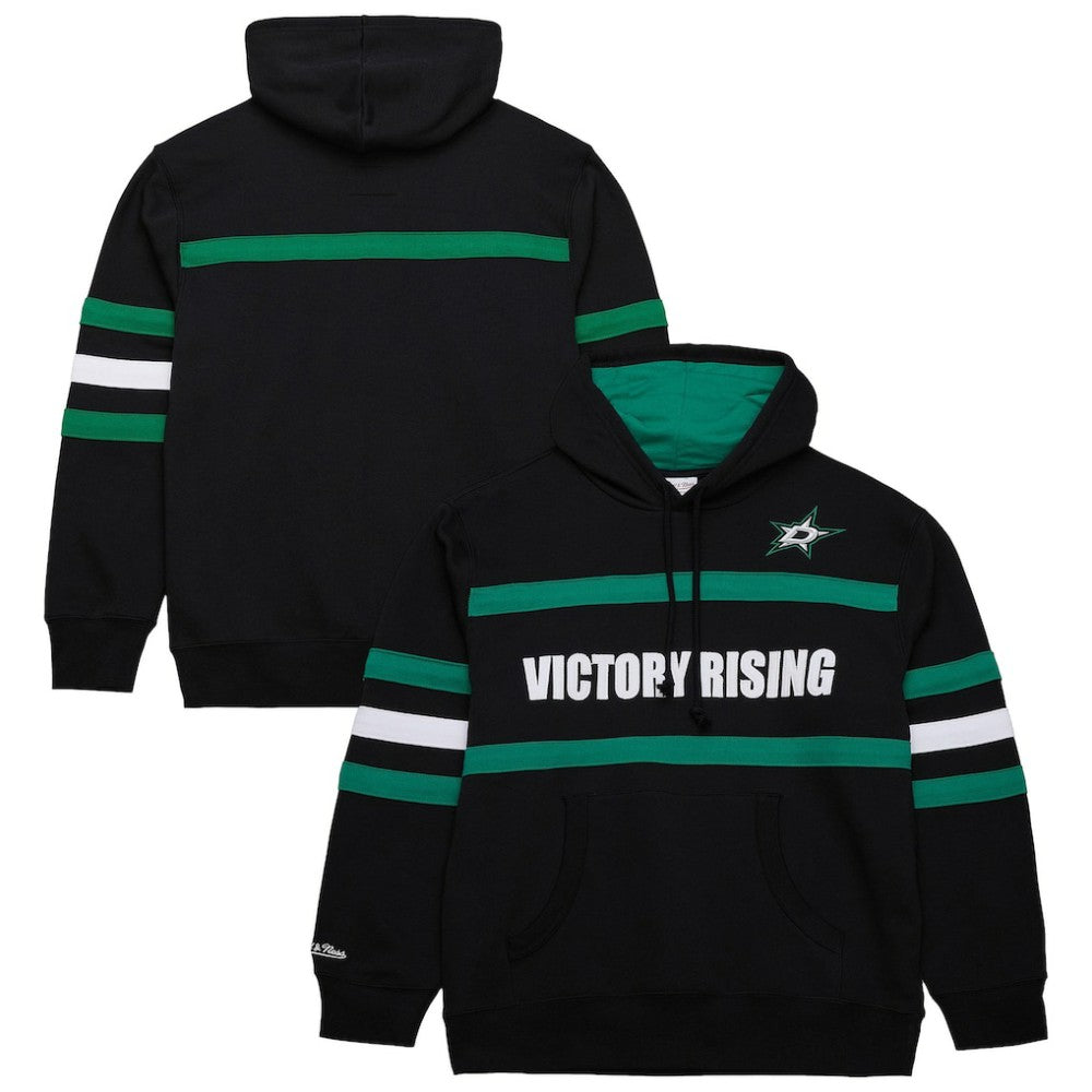 NHL Dallas Stars Mitchell & Ness Head Coach Slogan Pullover Hoodie - Black