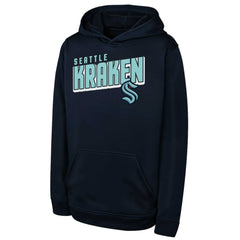 NHL Seattle Kraken Youth Cyber Punk Performance Hoodie - Deep Sea Blue