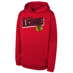 NHL Chicago Blackhawks Youth Cyber Punk Performance Hoodie - Red