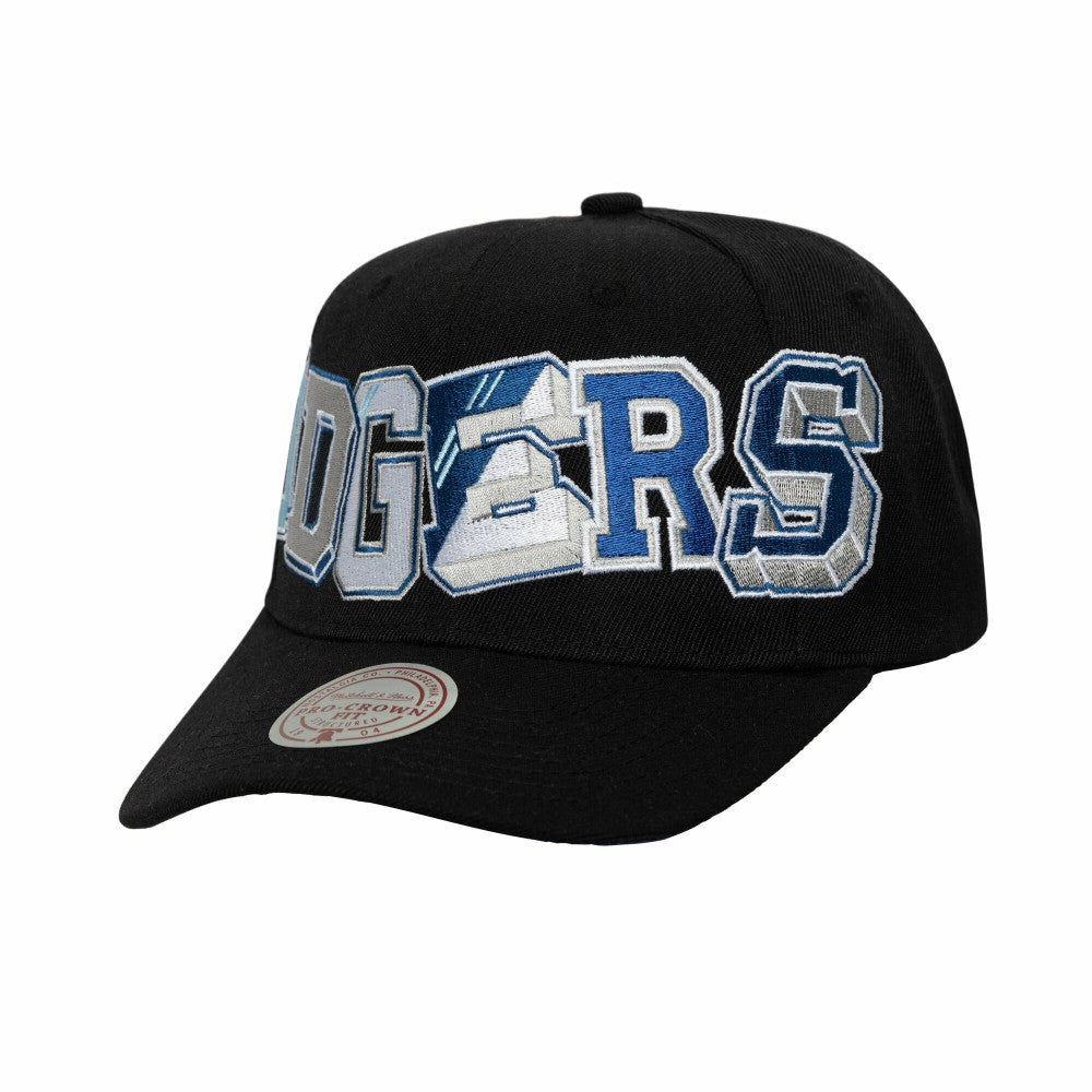 Los Angeles Dodgers Mitchell & Ness Hyper Type Pro Crown Snapback Hat - Black Hats