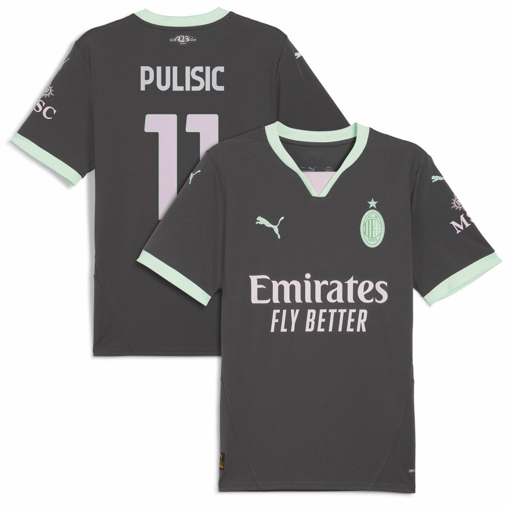 Christian Pulisic AC Milan 2024/25 Third Replica Player Jersey Charcoal