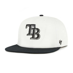 Tampa Bay Rays '47 Foundation Captain Snapback Hat - White/Black Hats