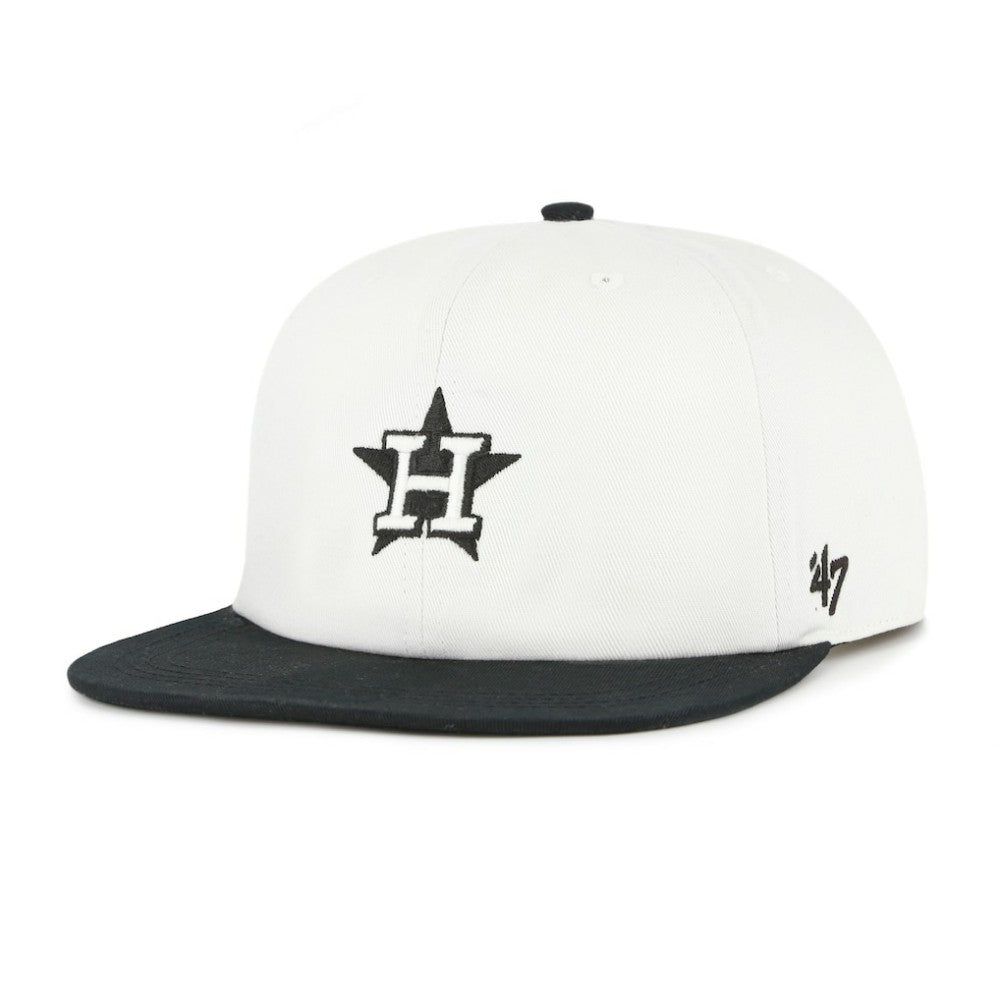 Houston Astros '47 Foundation Captain Snapback Hat - White/Black Hats