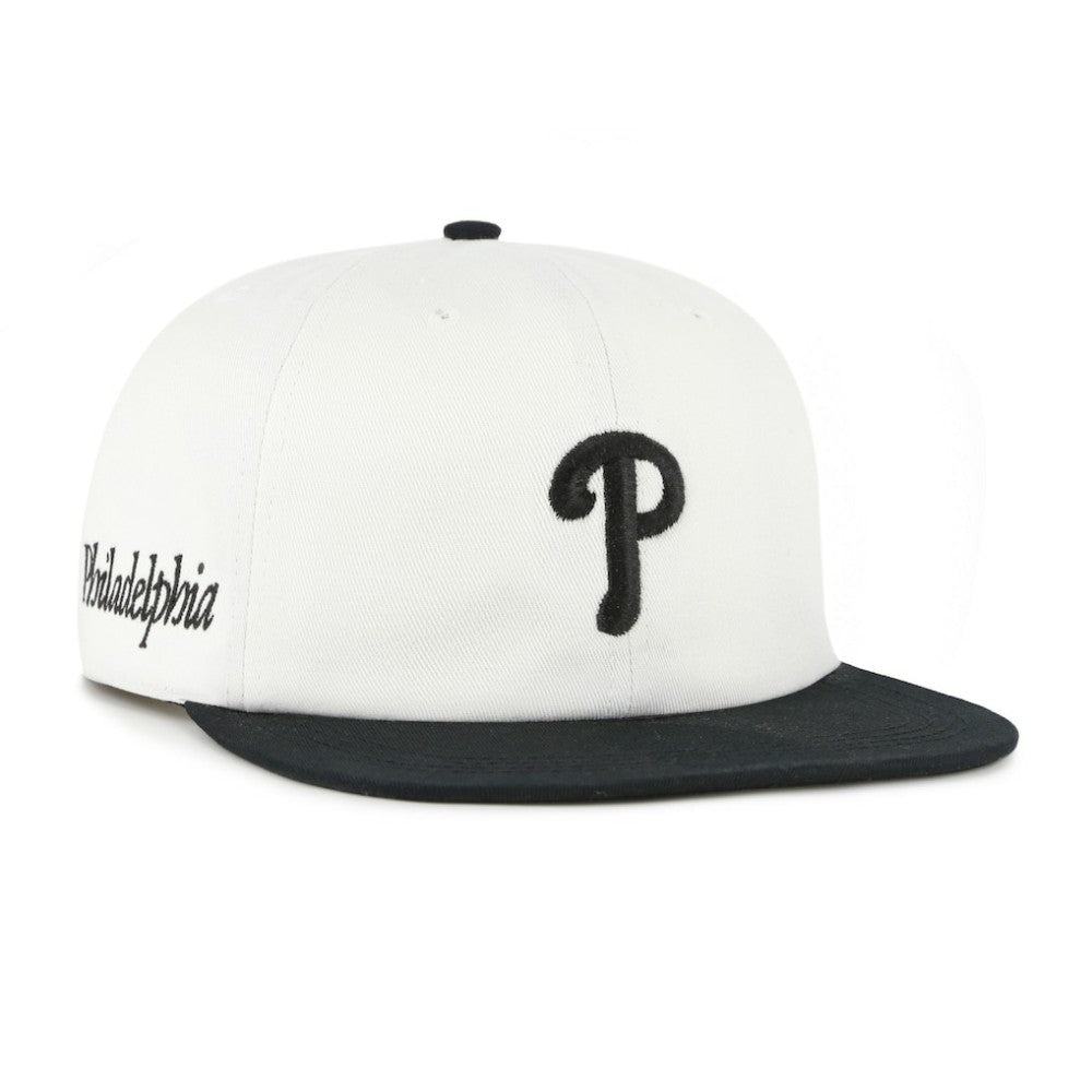 Philadelphia Phillies '47 Foundation Captain Snapback Hat - White/Black Hats
