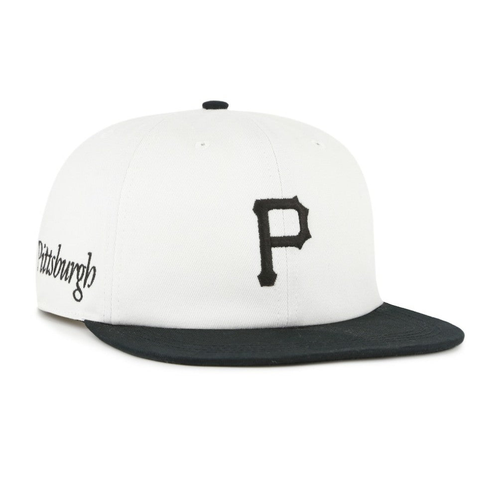Pittsburgh Pirates '47 Foundation Captain Snapback Hat - White/Black Hats