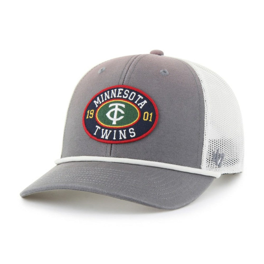 Minnesota Twins '47 Tide Sweep Rope Trucker Adjustable Hat - Gray/White Hats
