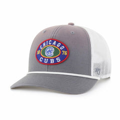 Chicago Cubs '47 Tide Sweep Rope Trucker Adjustable Hat - Gray/White Hats