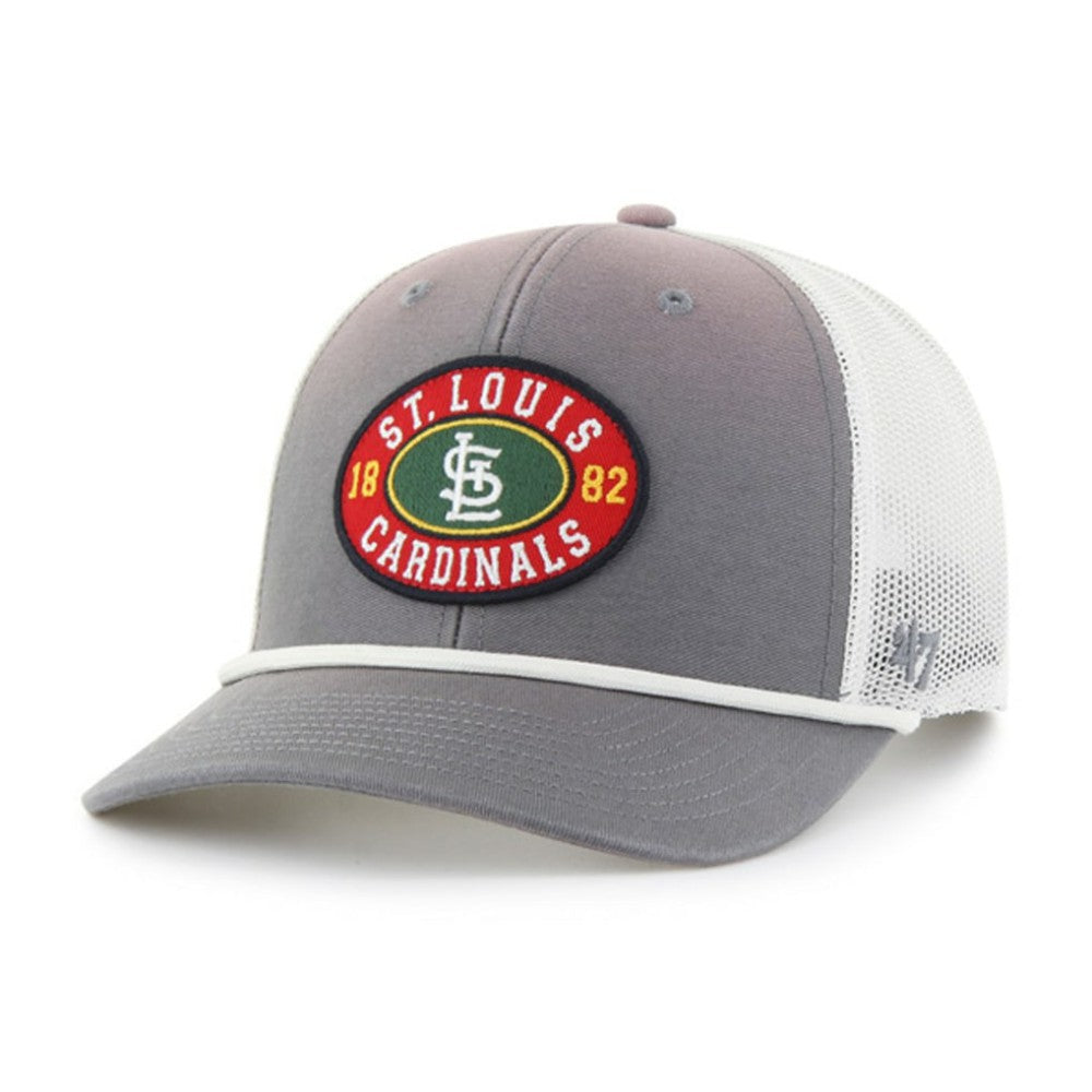 St. Louis Cardinals '47 Tide Sweep Rope Trucker Adjustable Hat - Gray/White Hats