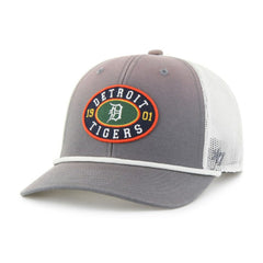 Detroit Tigers '47 Tide Sweep Rope Trucker Adjustable Hat - Gray/White Hats
