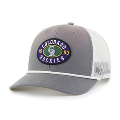 Colorado Rockies '47 Tide Sweep Rope Trucker Adjustable Hat - Gray/White Hats