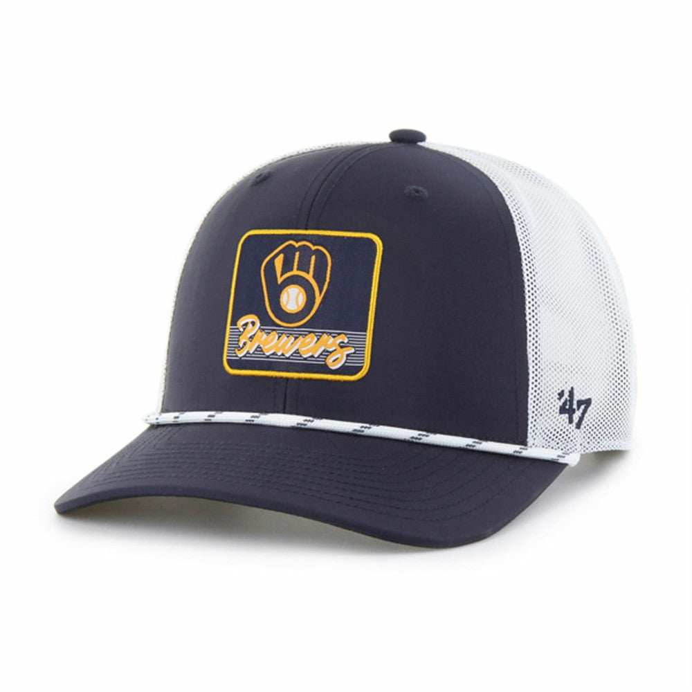 Milwaukee Brewers '47 Scratch Adjustable Trucker Hat - Navy/White Hats