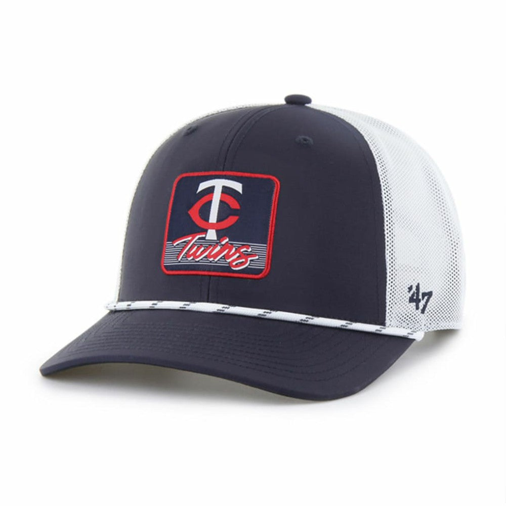 Minnesota Twins '47 Scratch Adjustable Trucker Hat - Navy/White Hats