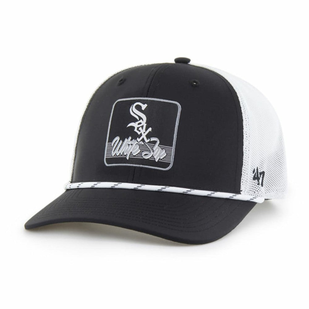 Chicago White Sox '47 Scratch Adjustable Trucker Hat - Black/White Hats