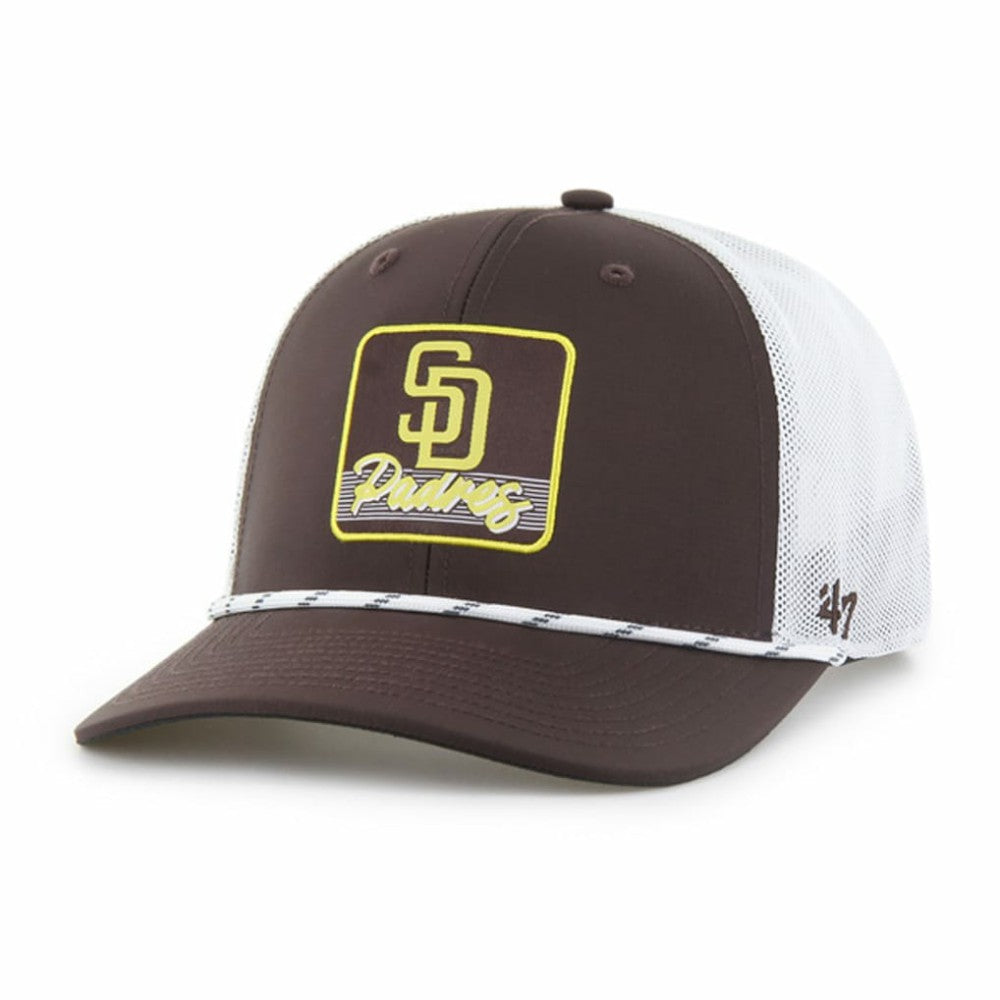 San Diego Padres '47 Scratch Adjustable Trucker Hat - Brown/White Hats