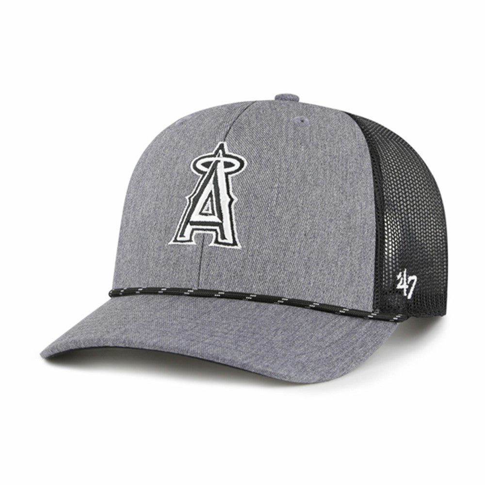 Los Angeles Angels '47 Carbon Rope Trucker Adjustable Hat - Charcoal Hats