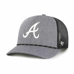Atlanta Braves '47 Carbon Rope Trucker Adjustable Hat - Charcoal Hats