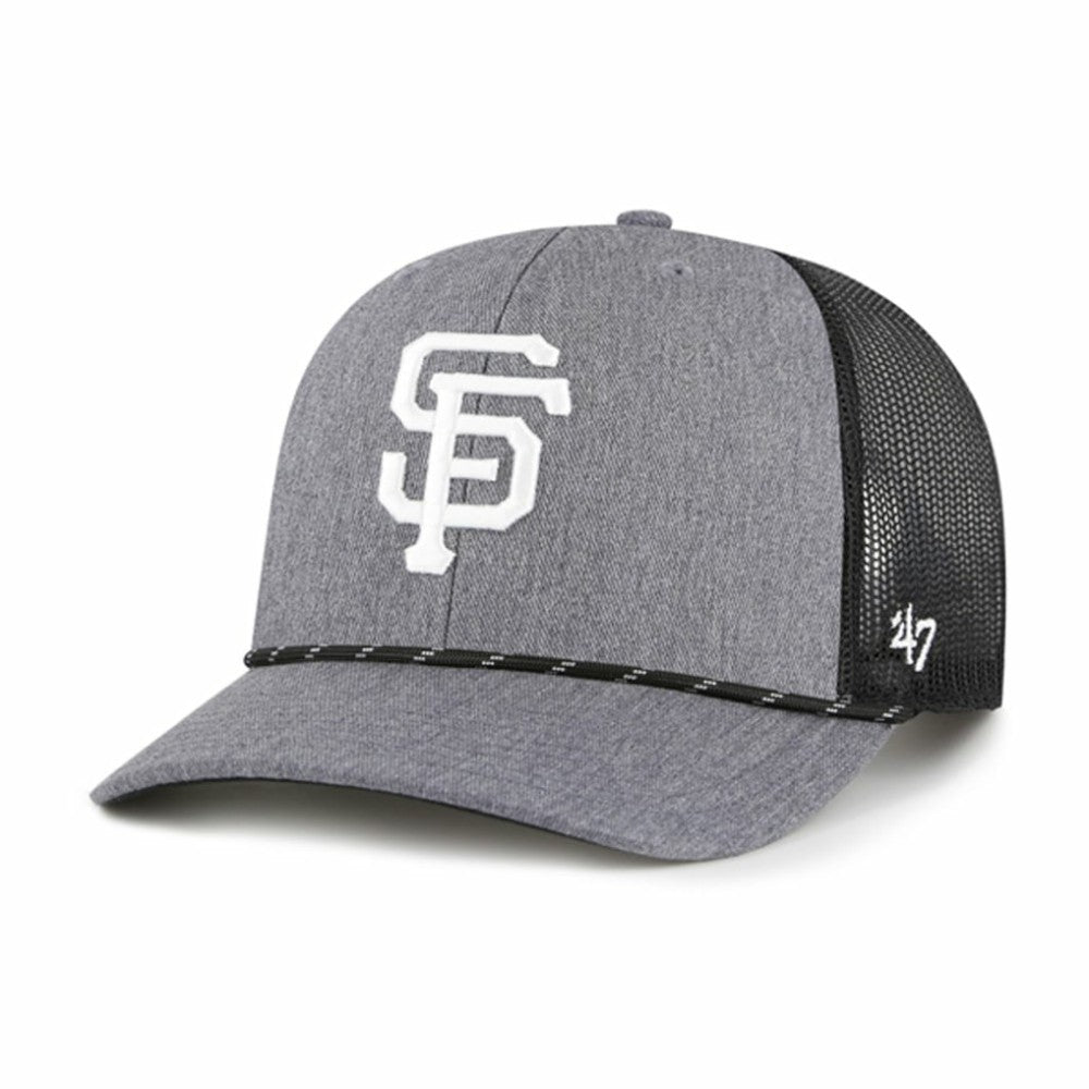 San Francisco Giants '47 Carbon Rope Trucker Adjustable Hat - Charcoal Hats