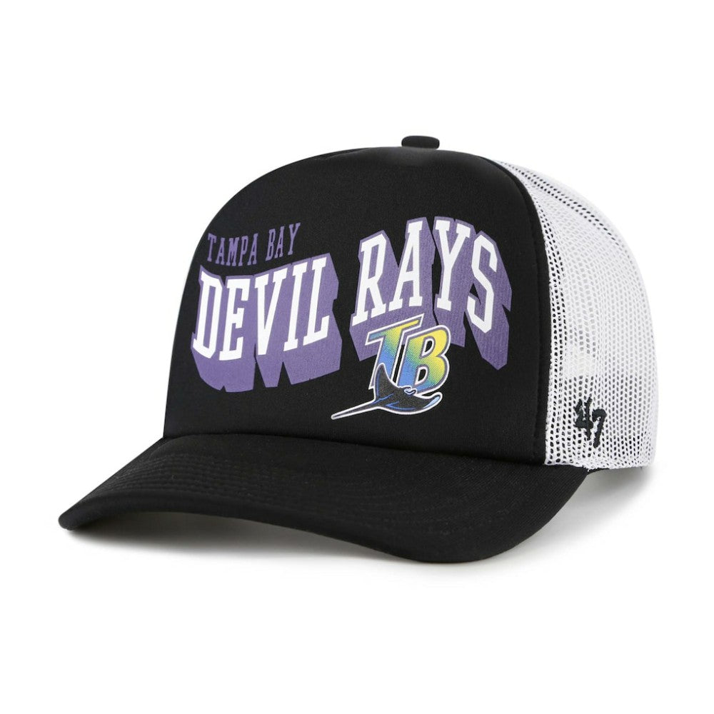 Tampa Bay Rays '47 Meander Foam Trucker Snapback Hat - Black Hats