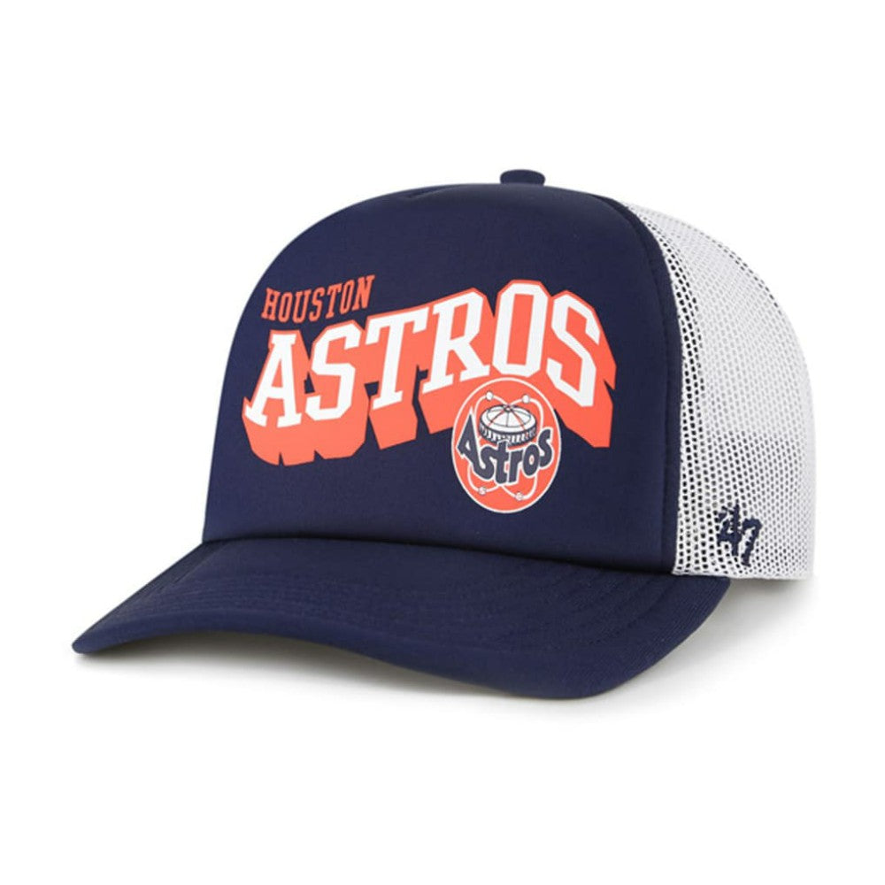 Houston Astros '47 Meander Foam Trucker Snapback Hat - Navy Hats