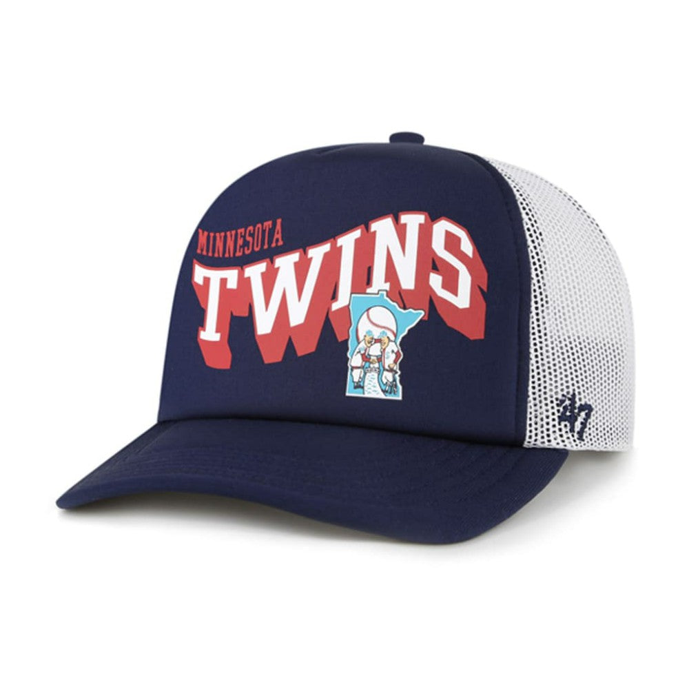 Minnesota Twins '47 Meander Foam Trucker Snapback Hat - Navy Hats