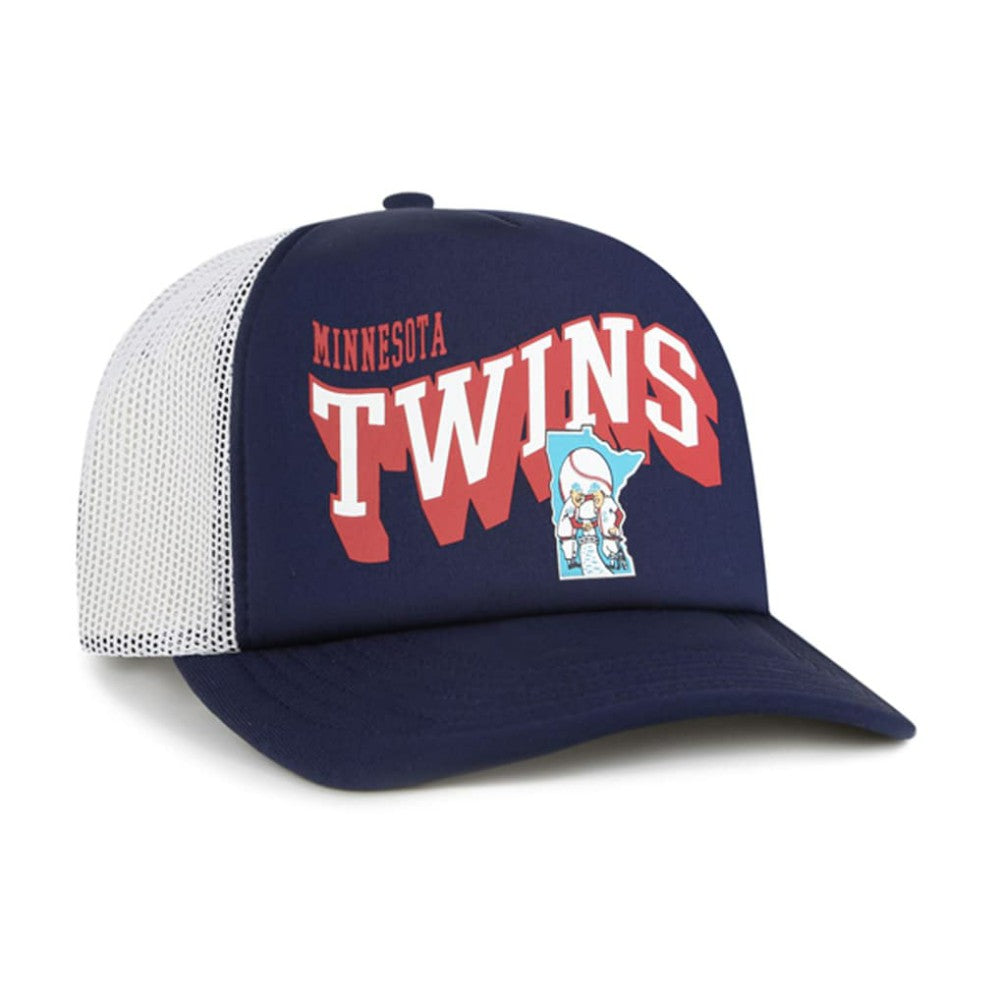 Minnesota Twins '47 Meander Foam Trucker Snapback Hat - Navy Hats