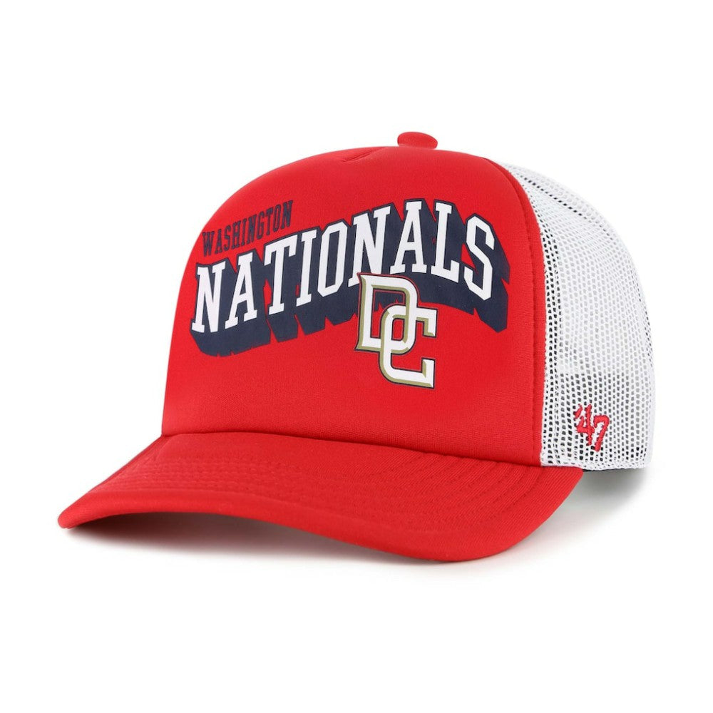 Washington Nationals '47 Meander Foam Trucker Snapback Hat - Red Hats