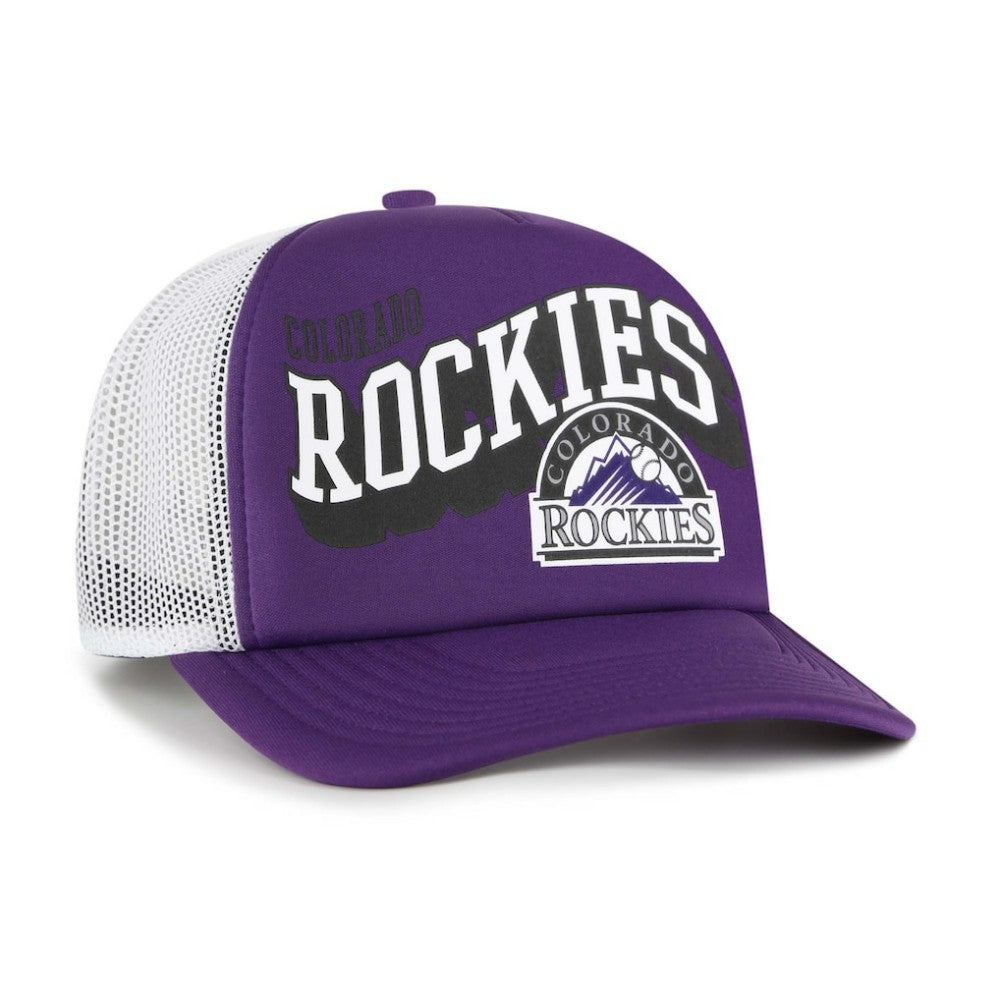 Colorado Rockies '47 Meander Foam Trucker Snapback Hat - Purple Hats