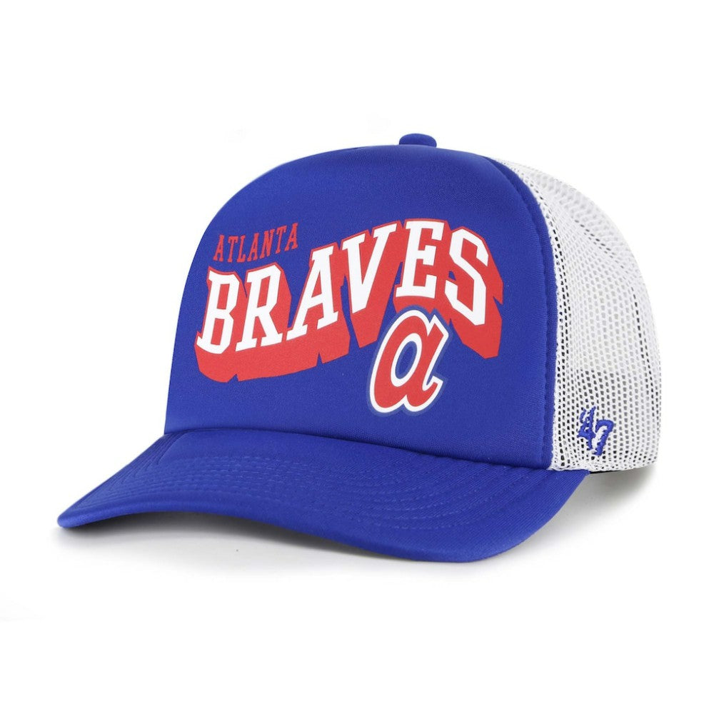 Atlanta Braves '47 Meander Foam Trucker Snapback Hat - Royal Hats
