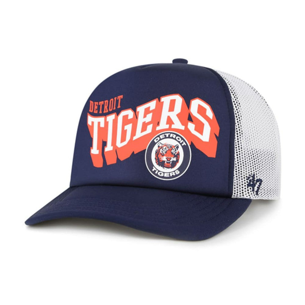Detroit Tigers '47 Meander Foam Trucker Snapback Hat - Navy Hats