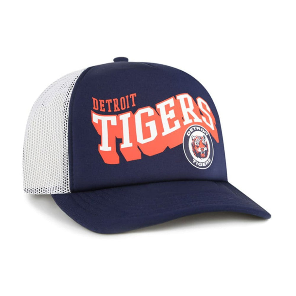 Detroit Tigers '47 Meander Foam Trucker Snapback Hat - Navy Hats