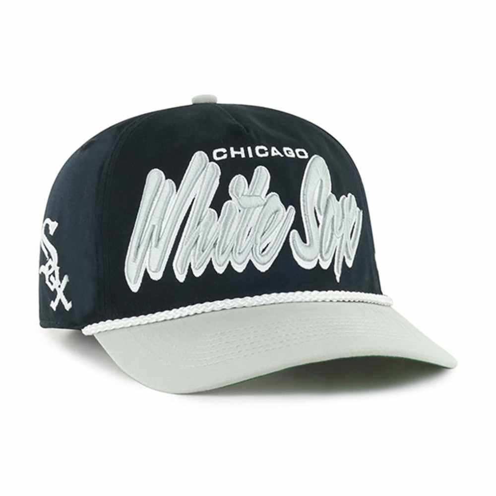 Chicago White Sox '47 Dropshadow Rope Hitch Adjustable Hat - Black Hats