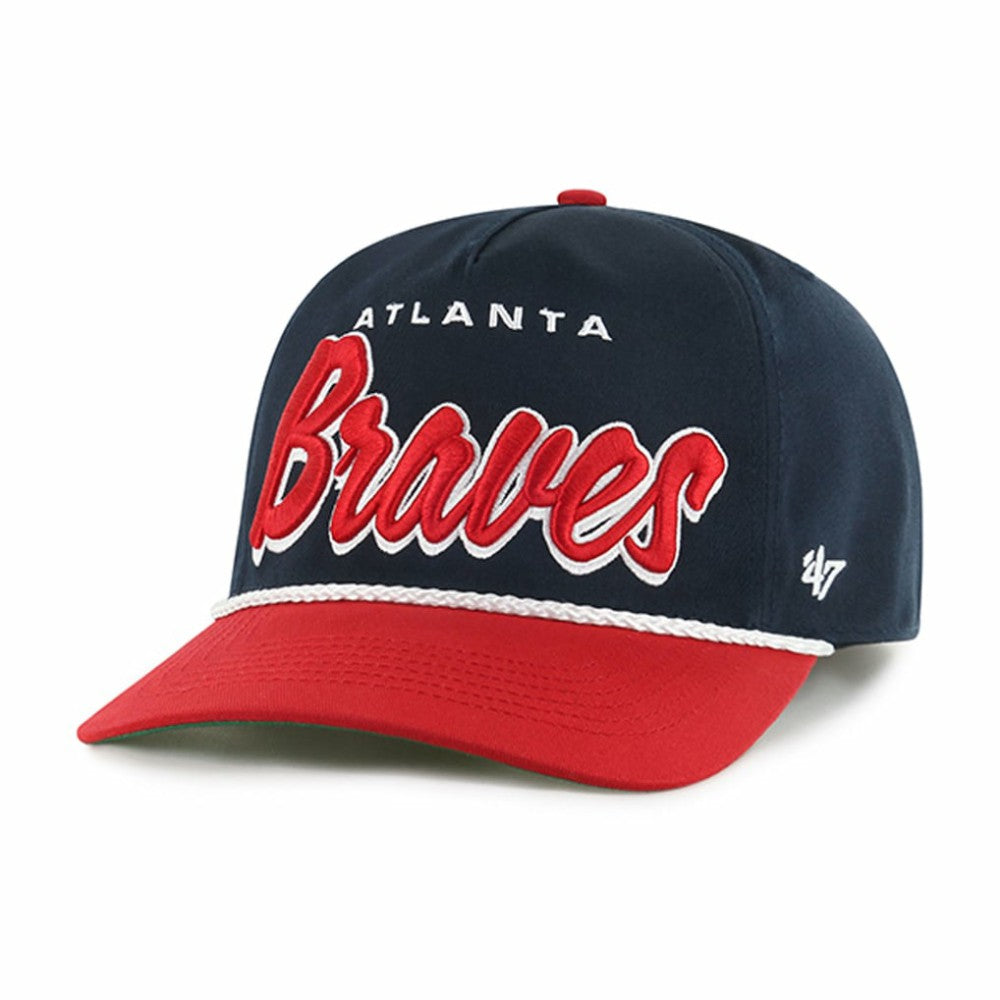 Atlanta Braves '47 Dropshadow Rope Hitch Adjustable Hat - Navy Hats