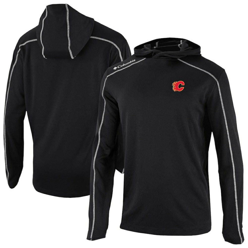 NHL Calgary Flames Columbia Shotgun Omni-Wick Pullover Hoodie - Black