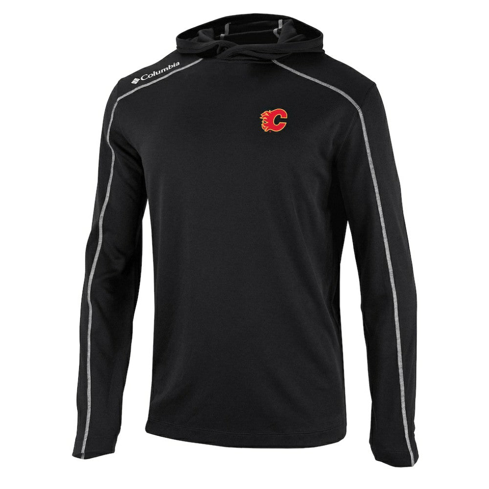 NHL Calgary Flames Columbia Shotgun Omni-Wick Pullover Hoodie - Black