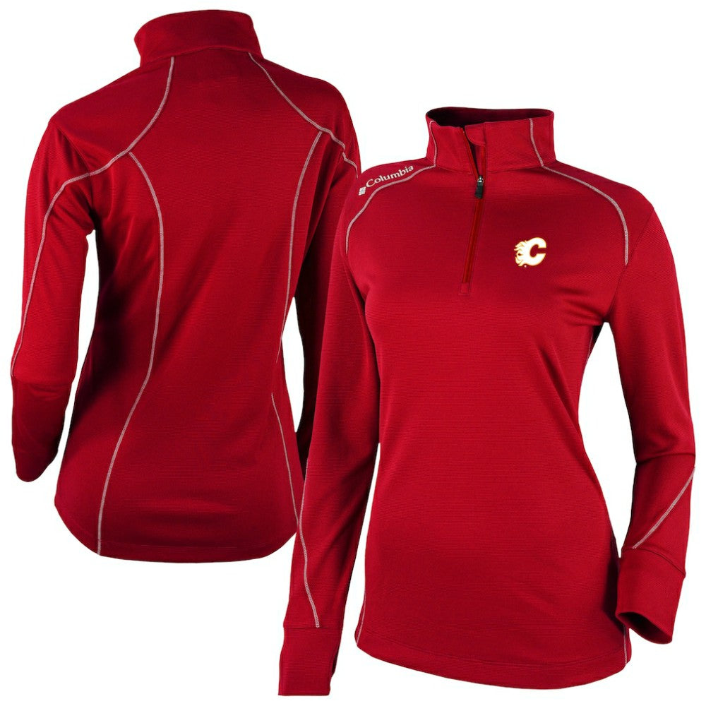 NHL Calgary Flames Columbia Women's Omni-Wick Shotgun 2.0 Quarter-Zip Pullover Top - Red