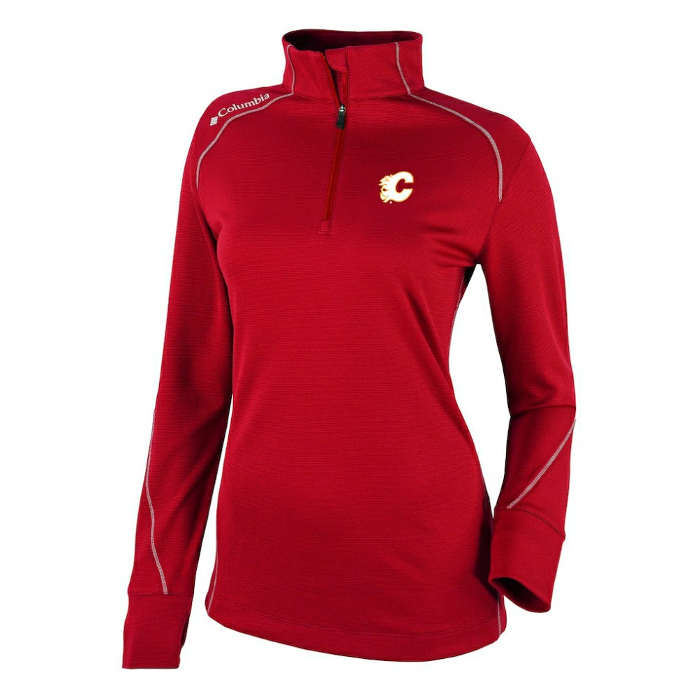 NHL Calgary Flames Columbia Women's Omni-Wick Shotgun 2.0 Quarter-Zip Pullover Top - Red