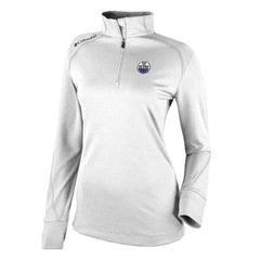 NHL Edmonton Oilers Columbia Women's Omni-Wick Shotgun 2.0 Quarter-Zip Pullover Top - White