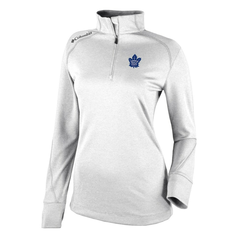 NHL Toronto Maple Leafs Columbia Women's Omni-Wick Shotgun 2.0 Quarter-Zip Pullover Top - White