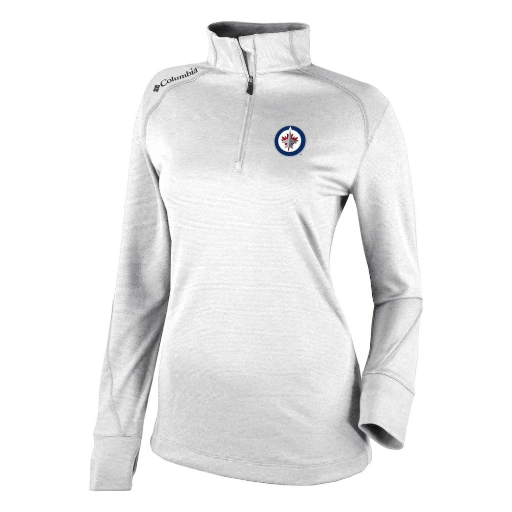 NHL Winnipeg Jets Columbia Women's Omni-Wick Shotgun 2.0 Quarter-Zip Pullover Top - White