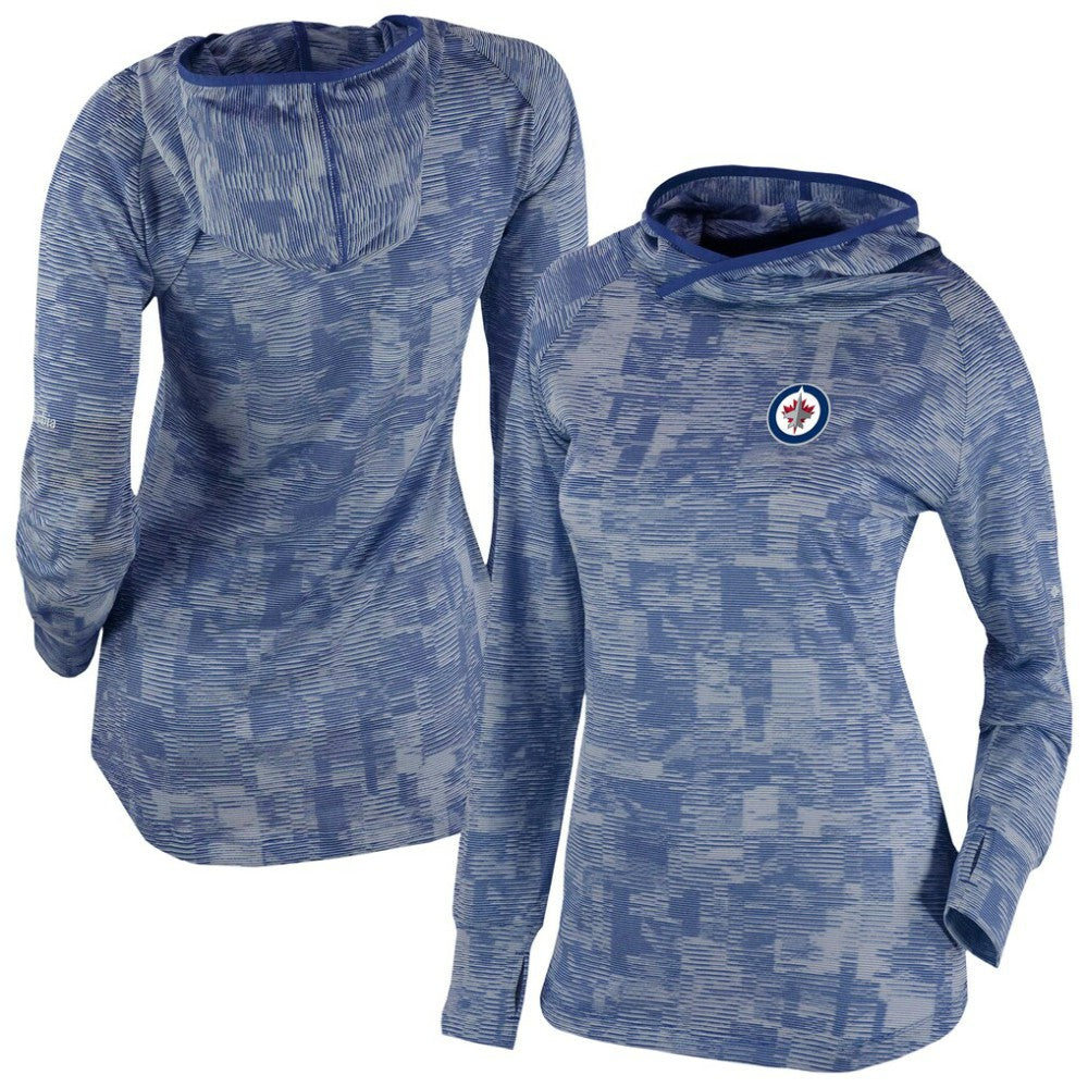NHL Winnipeg Jets Columbia Women's Omni-Wick Sunday Ball Pullover Hoodie - Navy