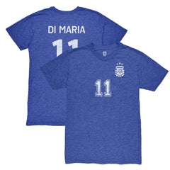 Angel Di Maria Argentina National Team 1863FC Retro Player Tri-Blend T-Shirt Blue sale