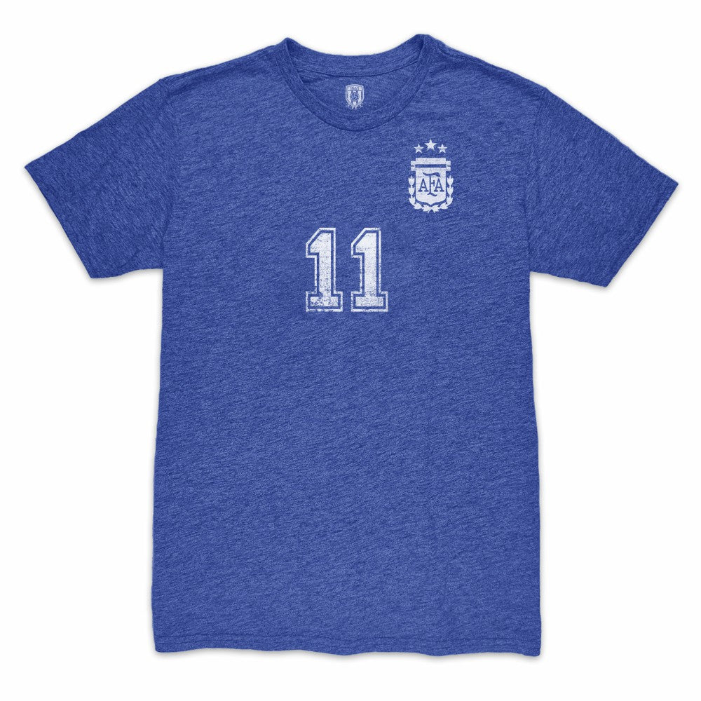 Angel Di Maria Argentina National Team 1863FC Retro Player Tri-Blend T-Shirt Blue sale