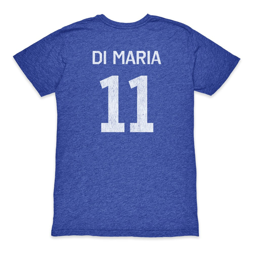 Angel Di Maria Argentina National Team 1863FC Retro Player Tri-Blend T-Shirt Blue sale