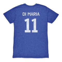 Angel Di Maria Argentina National Team 1863FC Retro Player Tri-Blend T-Shirt Blue sale