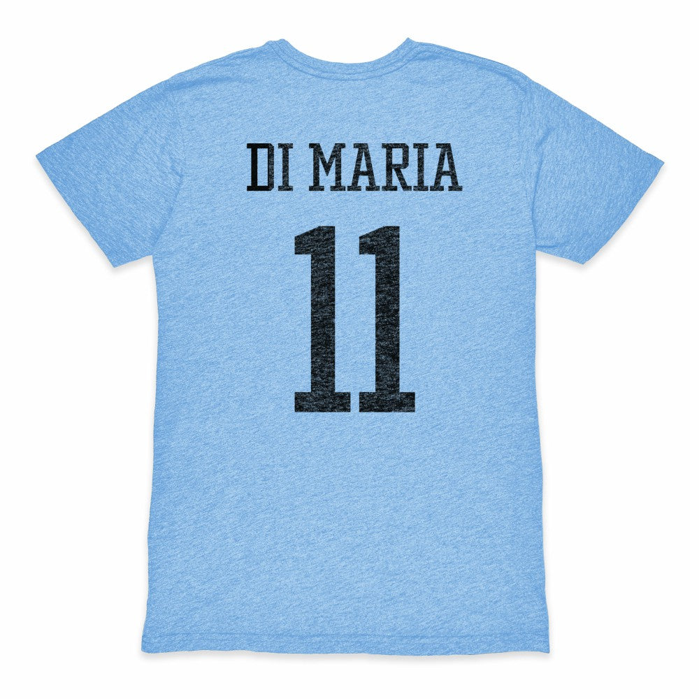 Angel Di Maria Argentina National Team 1863FC Retro Player Tri-Blend T-Shirt Light Blue sale